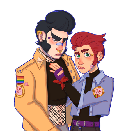 Halfbody lineart couple